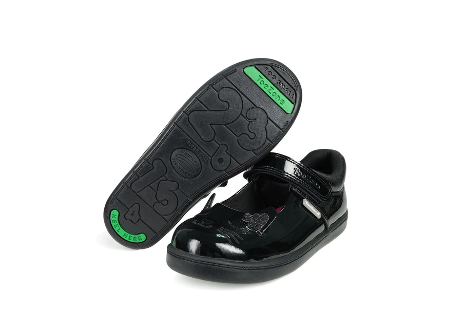 KIT - Girls Patent Bunny Rip-Tape School Shoes