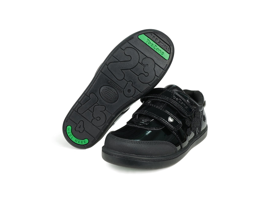 LIA Unicorn Shoes For Girls Patent Double Rip Tape School Shoes