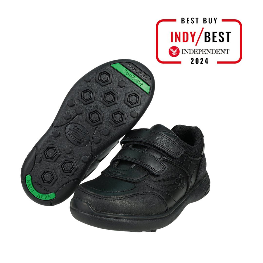 ACE Black Football Boys School Shoes ToeZone - Main Image