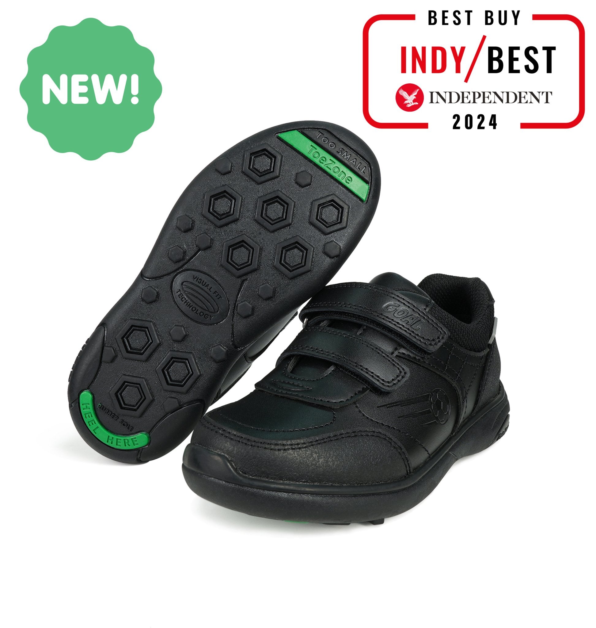 ACE Black Football Boys School Shoes