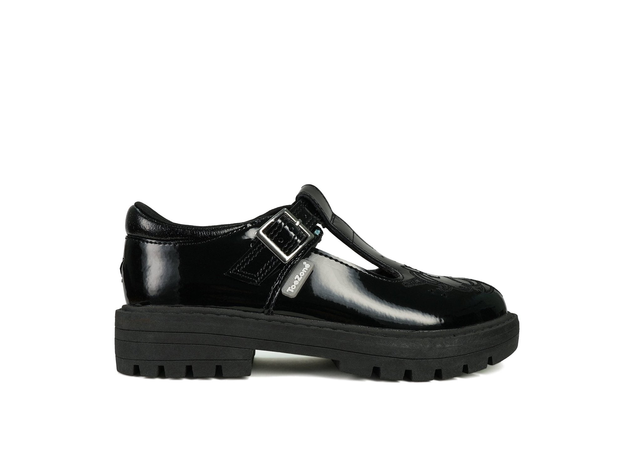 Buckle School Shoe Girls Black Buckle Shoes ADEL Girls' T-Bar