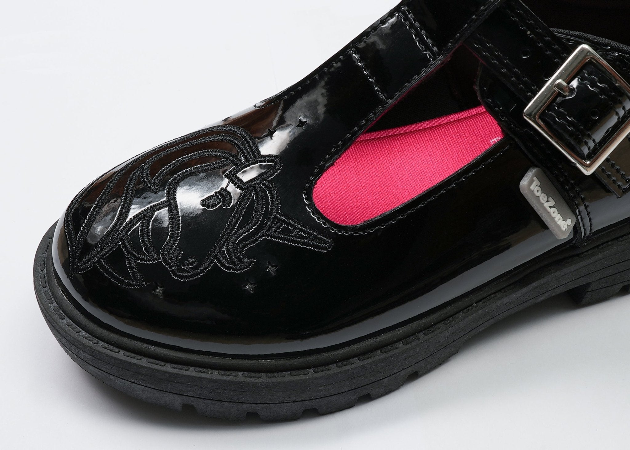 ADEL Girls' T-Bar Buckle Shoes Patent Coated Leather Unicorn