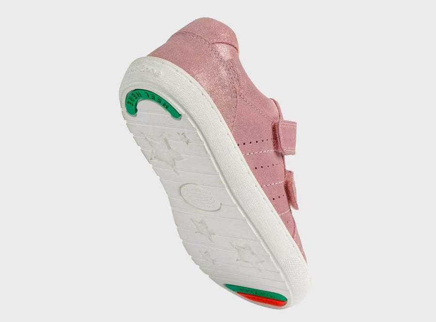 Brooke - Girls Ortholite Spring Pastel Pink Rip Tape Star Trainers ToeZone Footwear