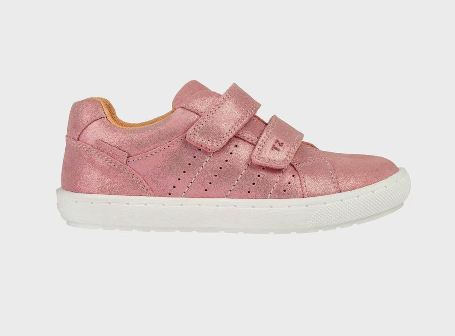 Brooke - Girls Ortholite Spring Pastel Pink Rip Tape Star Trainers ToeZone Footwear