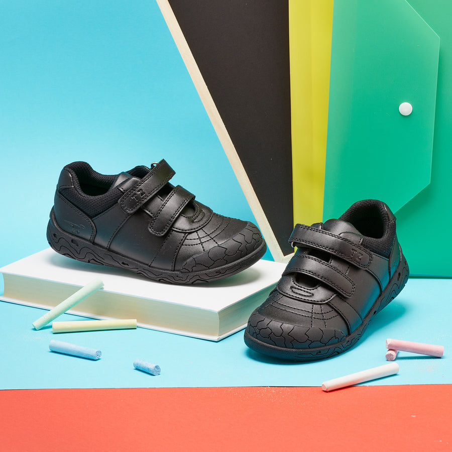 DEX Dinosaur School Shoes for Boys Dinosaur Print Insocks