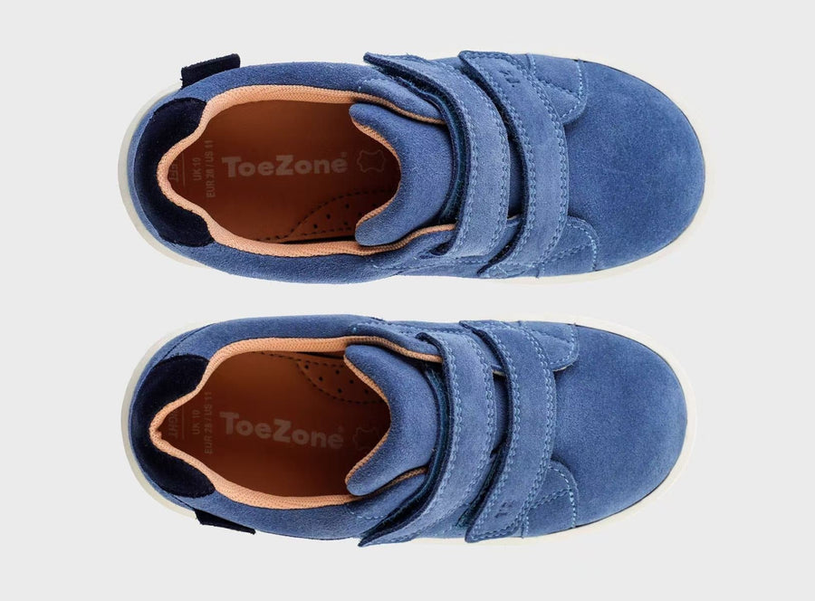 EDEN - Spring Ortholite Cobalt Blue Rip Tape Star Trainers ToeZone Footwear