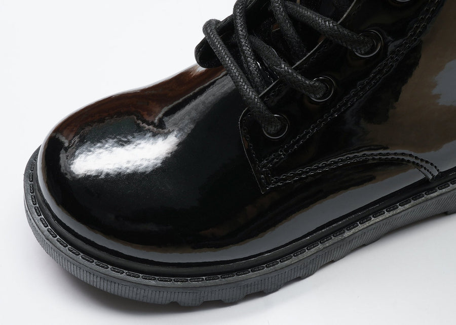 HOLLY Unicorn Boots Girl's Black Patent Boots ToeZone