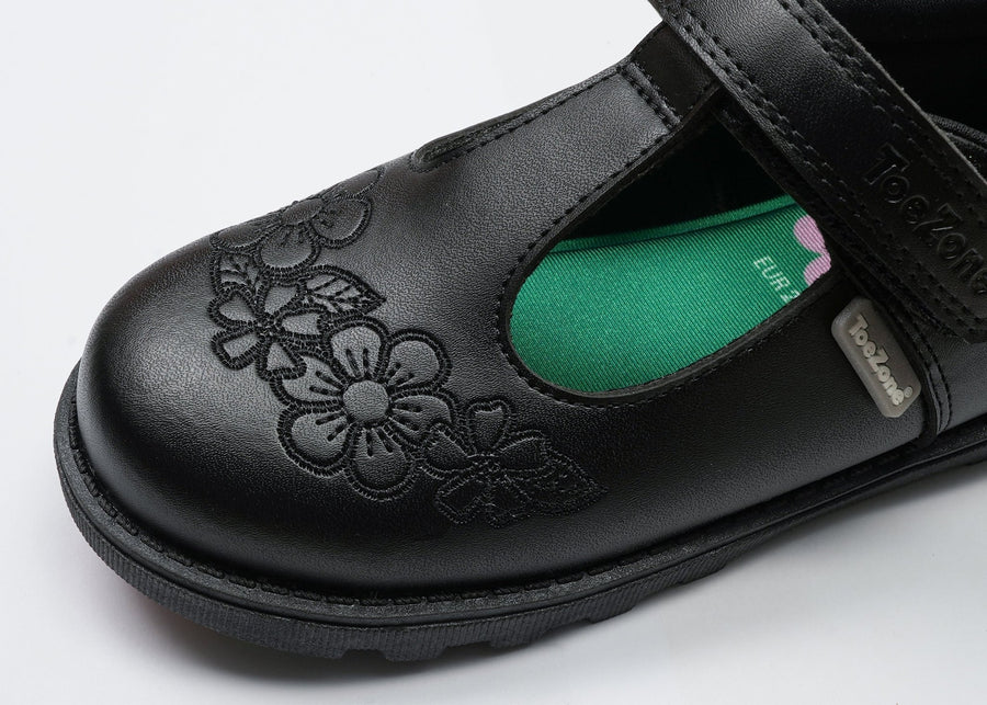 KAT - Vegan Flower School Shoes Girls School Shoe All Girls ToeZone Footwear