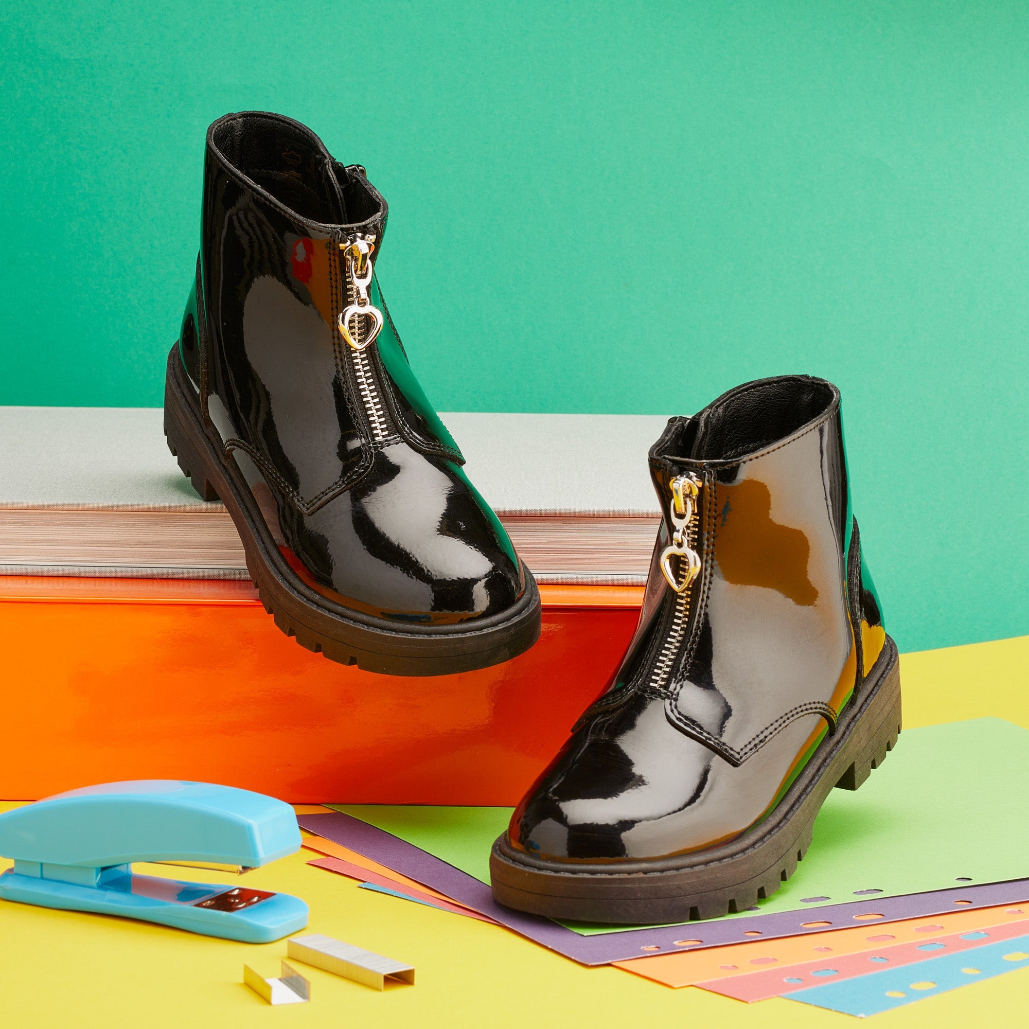 靴 UN3D. SOLE SWITCHING BOOTS LYDIA Leather Zip Up Ankle Boots for Girls | ToeZone