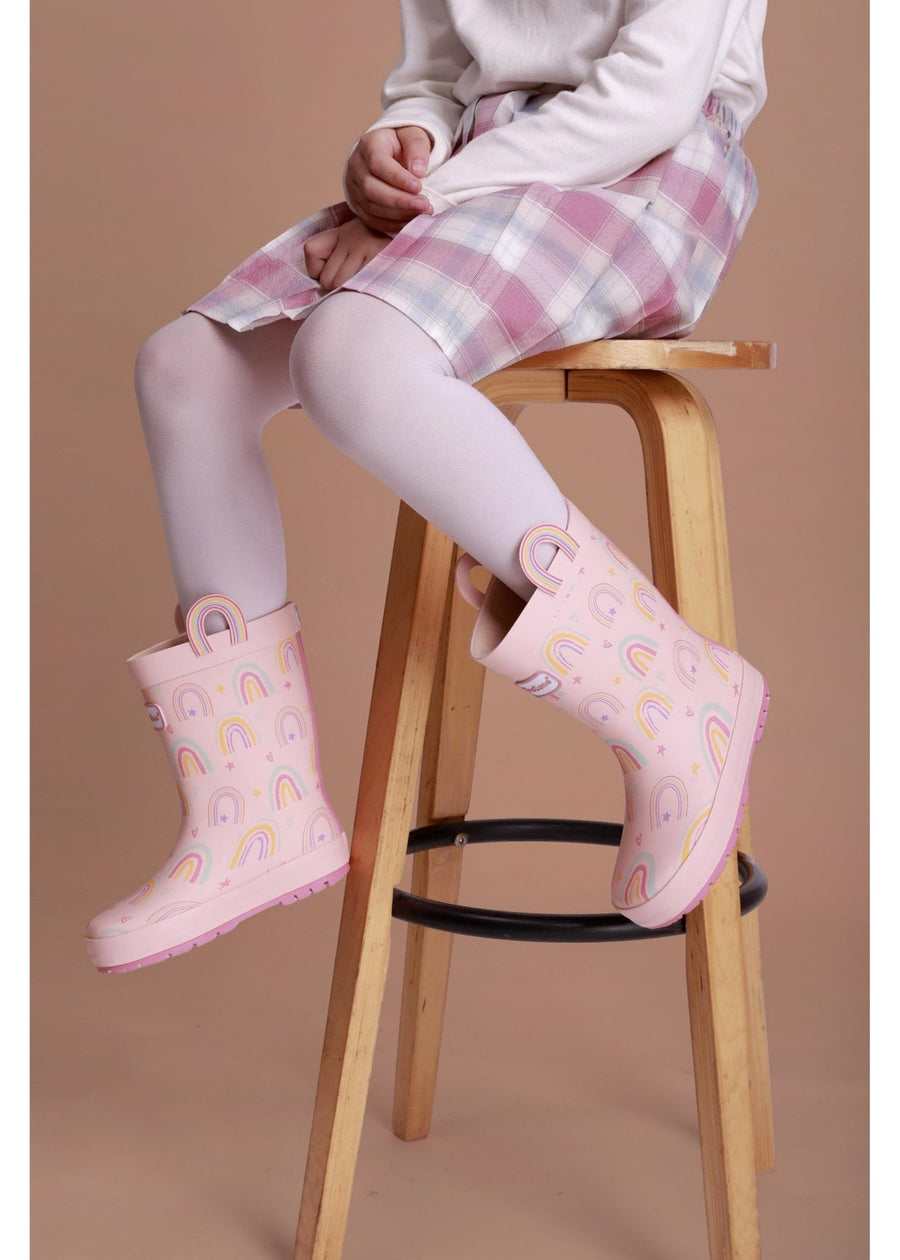 PRE - ORDER – Etta Pink Rainbow Waterproof Girls’ Wellies All Girls ToeZone Footwear