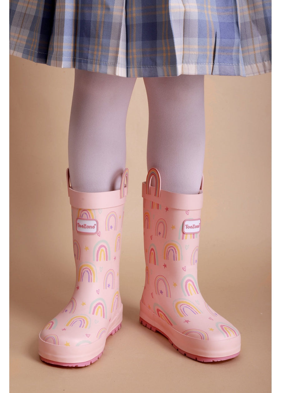 PRE - ORDER – Etta Pink Rainbow Waterproof Girls’ Wellies All Girls ToeZone Footwear