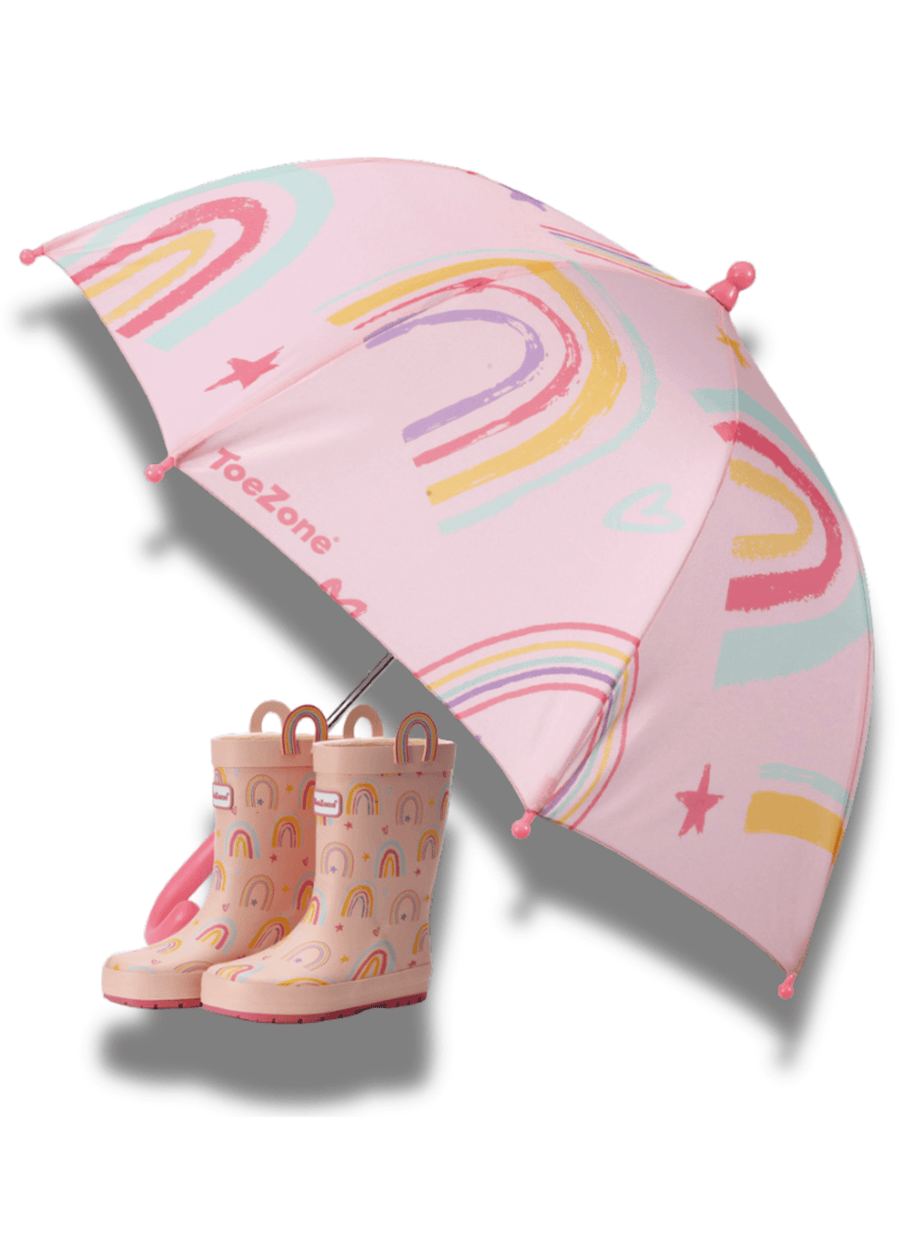 PRE - ORDER – Etta Pink Rainbow Waterproof Girls’ Wellies All Girls ToeZone Footwear