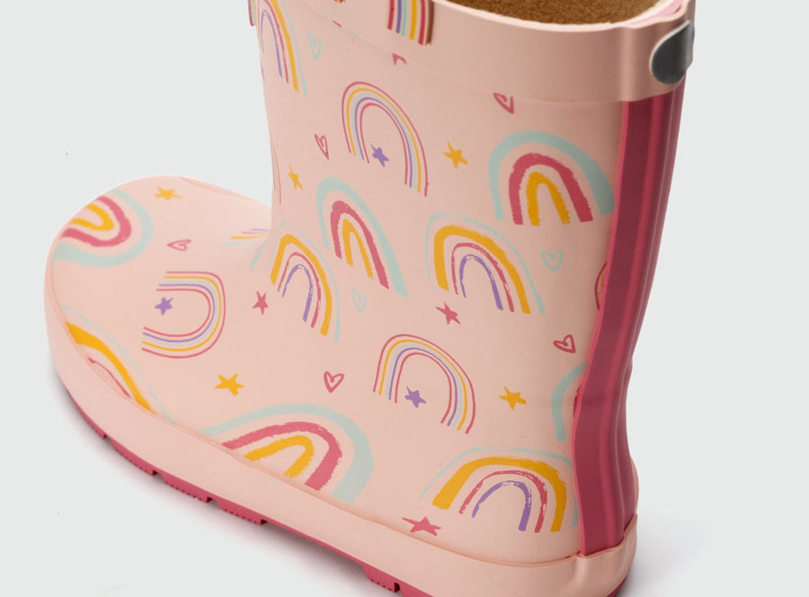 PRE - ORDER – Etta Pink Rainbow Waterproof Girls’ Wellies All Girls ToeZone Footwear