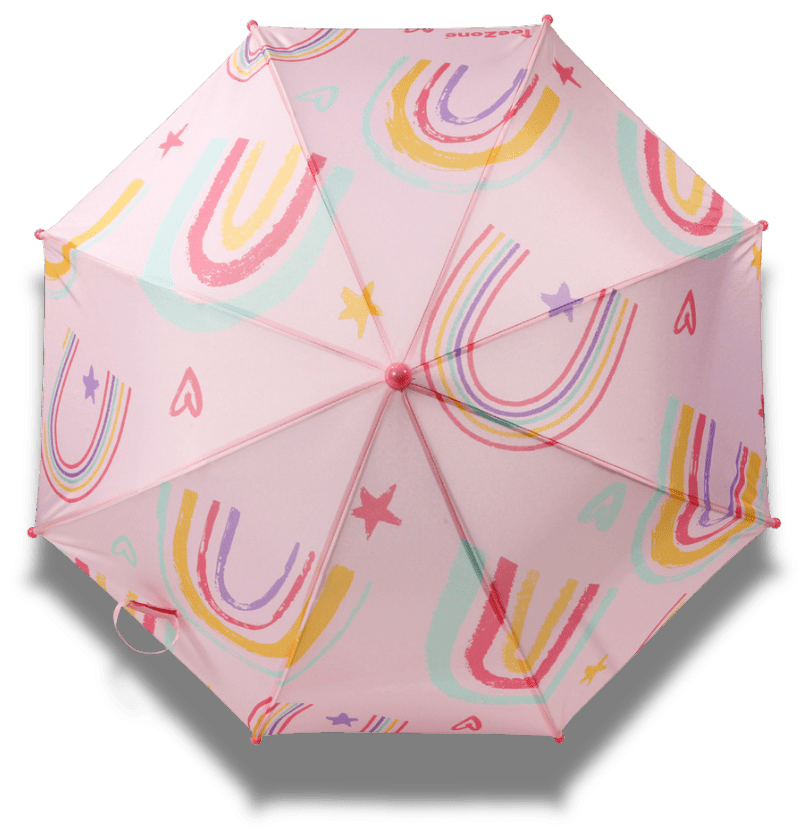 Pre - Order| ToeZone Hope Girls Pink Rainbow Waterproof Umbrella – Kids Rain Umbrella Umbrella All Girls ToeZone Footwear