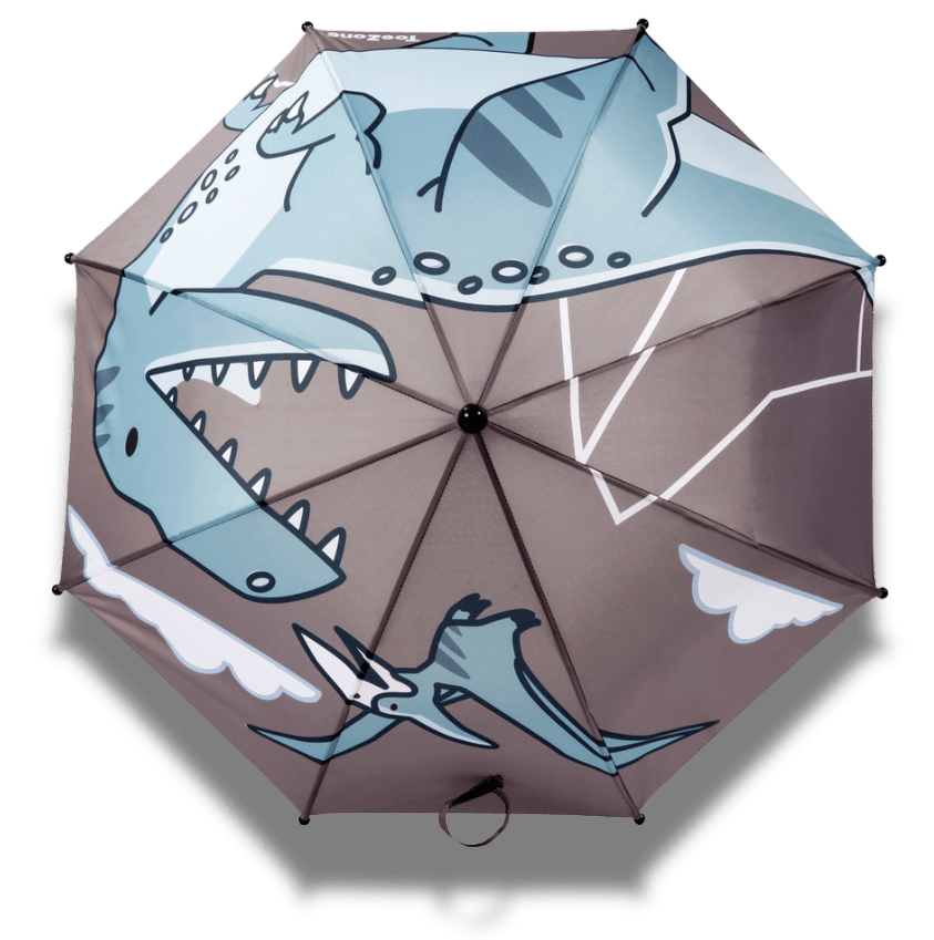 Pre - Order| ToeZone Raptor Boys Grey Dinosaur Waterproof Umbrella – Kids Rain Umbrella Umbrella All Boys ToeZone Footwear