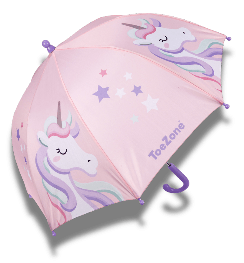 Pre - Order| ToeZone Twinkle Girls Pink Unicorn Waterproof Umbrella – Kids Rain Umbrella Umbrella All Girls ToeZone Footwear