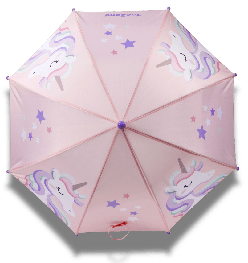 Pre - Order| ToeZone Twinkle Girls Pink Unicorn Waterproof Umbrella – Kids Rain Umbrella Umbrella All Girls ToeZone Footwear