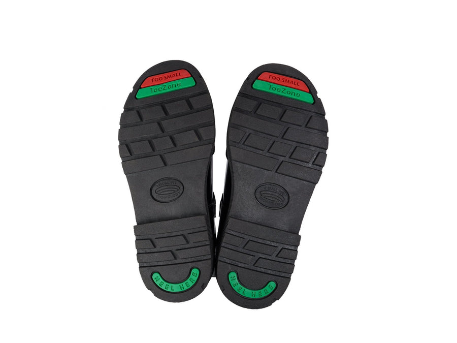 Girls rubber cheap toe school shoes