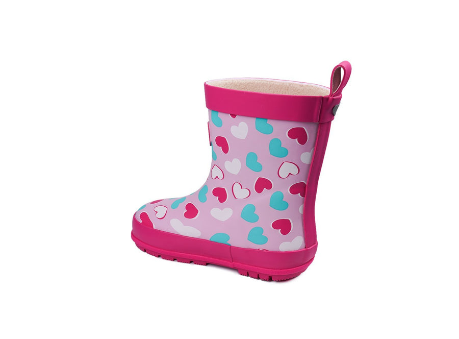 BELLE Girls Pink Love Heart Printed Rain Boots Infant 7 Pink ToeZone Footwear