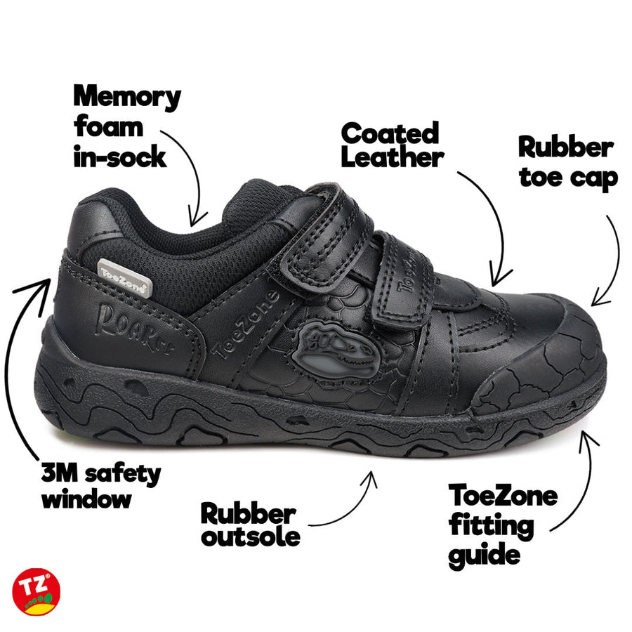 Black Dinosaur Toe Zone Shoes Sainsburys CHASE Dinosaur School