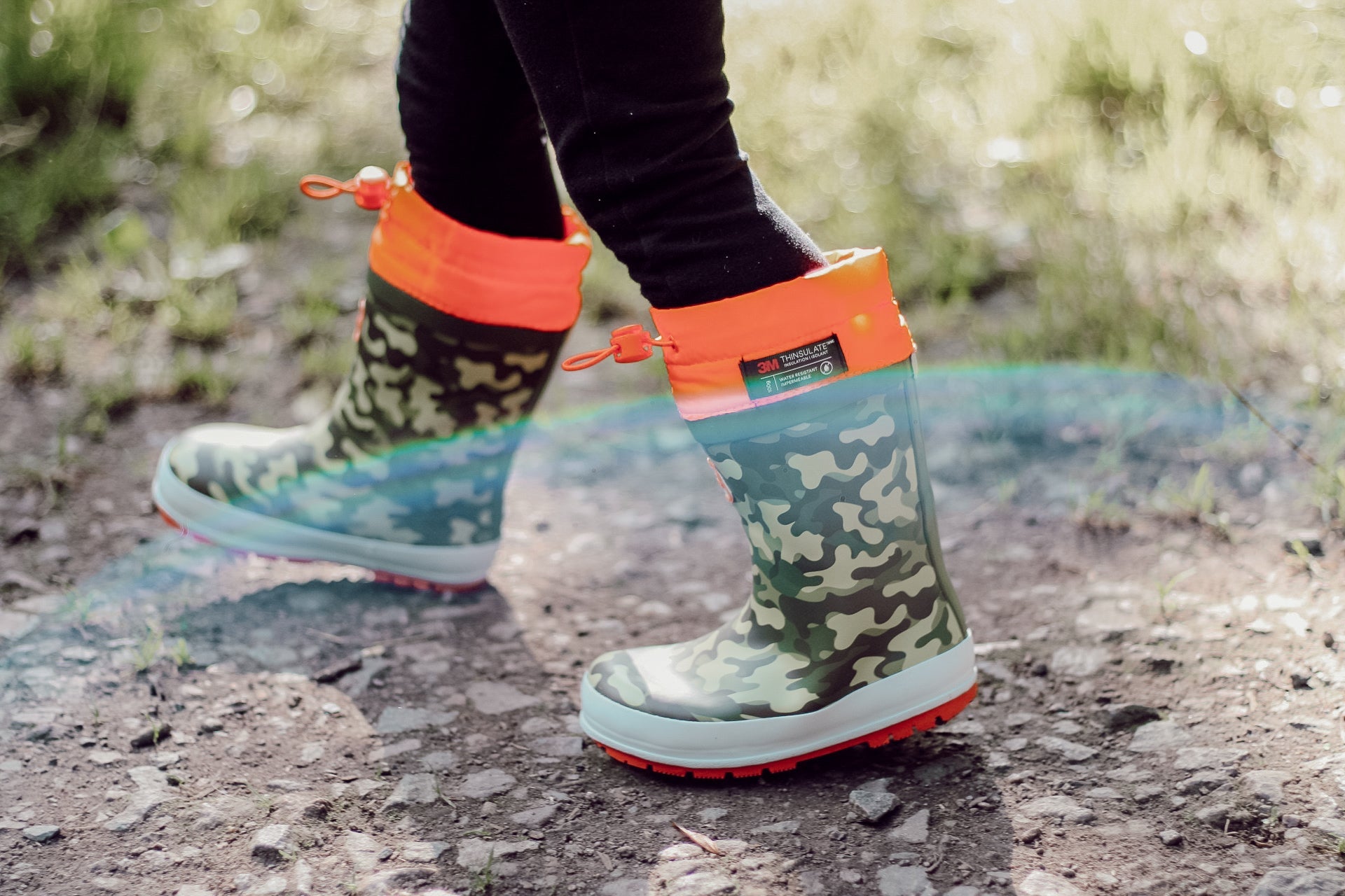 ENZO Camo Thinsulate Wellies Boy's Rain Boots ToeZone Footwear