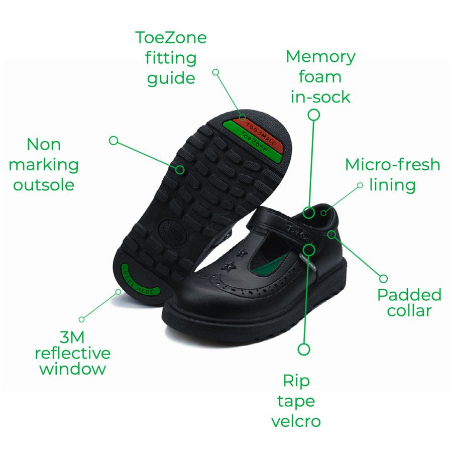 Gem Vegan Girls School Shoe All Girls ToeZone Footwear