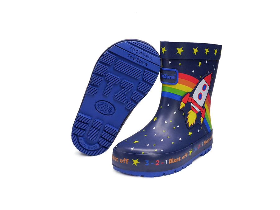 QUINN Space Rocket Wellie Wellies All Boys ToeZone Footwear